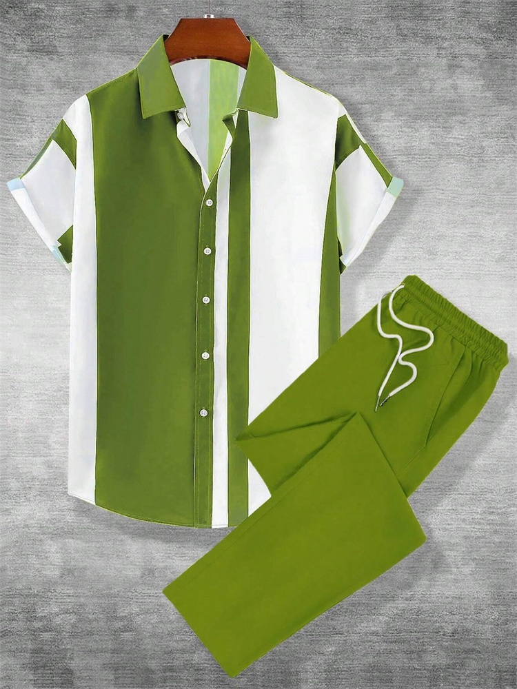 Street Fashion Men 2025 - Set Kemeja Pria Musim Gugur 2025