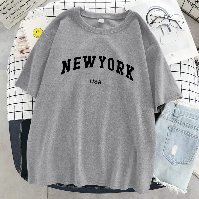 Street Fashion Usa - New York kaus grafis huruf Kota
