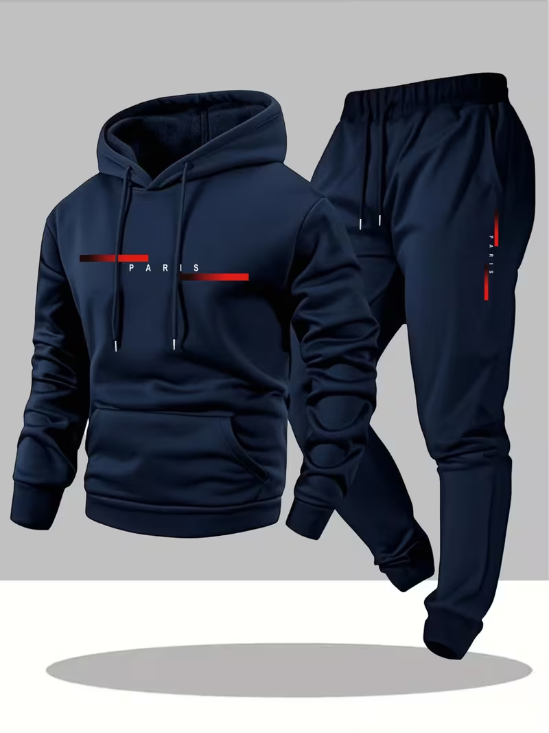Street Fashion Hoodie - Set Hoodie dan Celana Thermal Pria