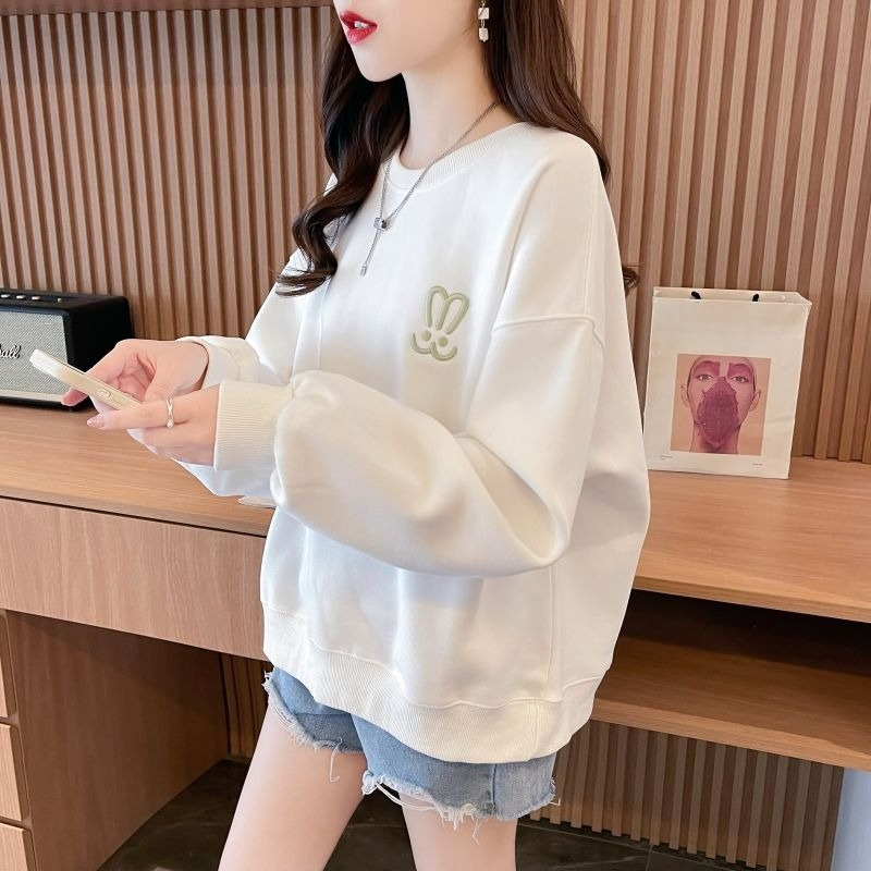 Oversized Crewneck Fleece - Sweatshirt Wanita Ringan Ukuran Besar dengan