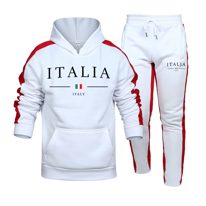 Street Fashion Hoodie - Setelan Training Pria 2 Pcs, Pakaian