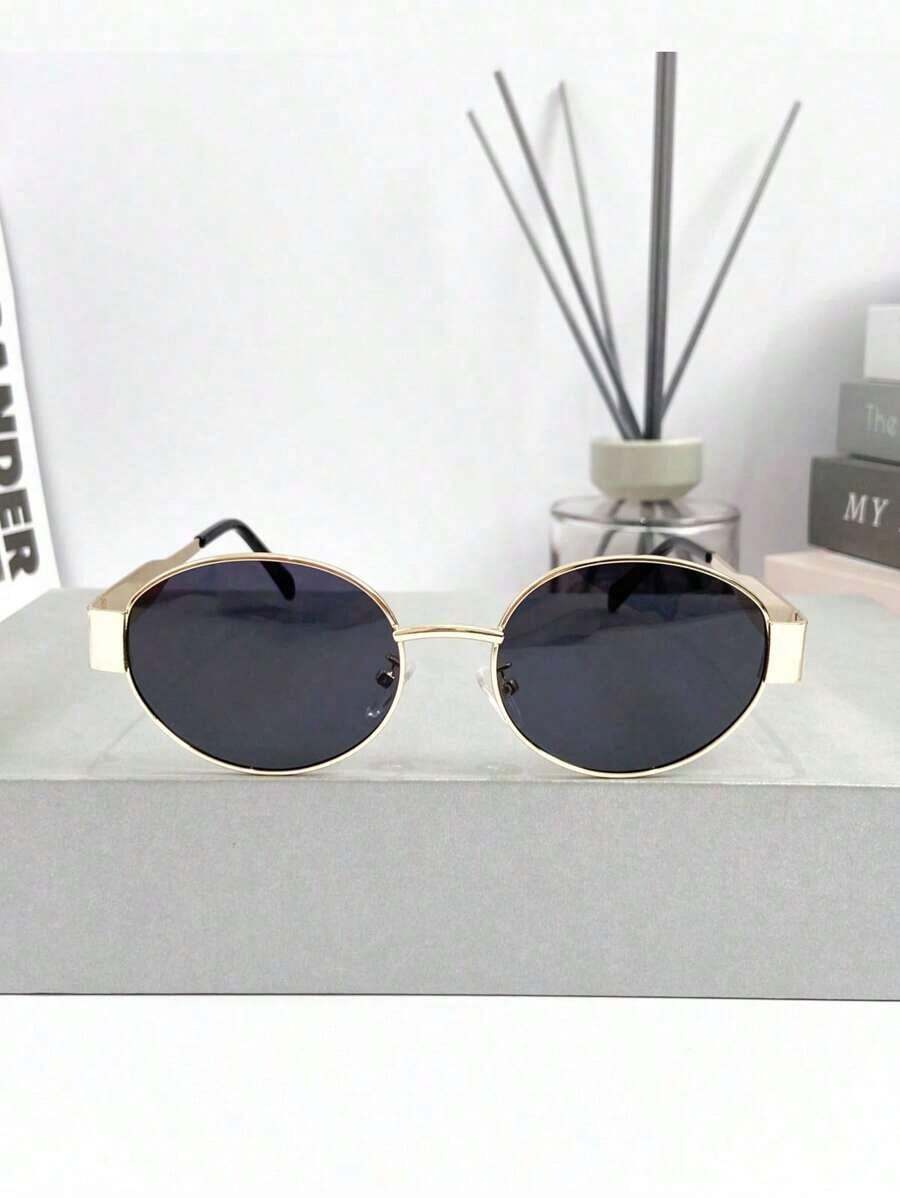 Street Fashion High End - Kacamata Fashion Bingkai Oval Logam Retro