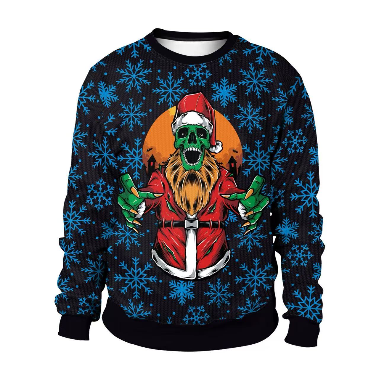 Oversized Crewneck Fleece - Sweater Natal Motif Traktor Pertanian, Vintage,
