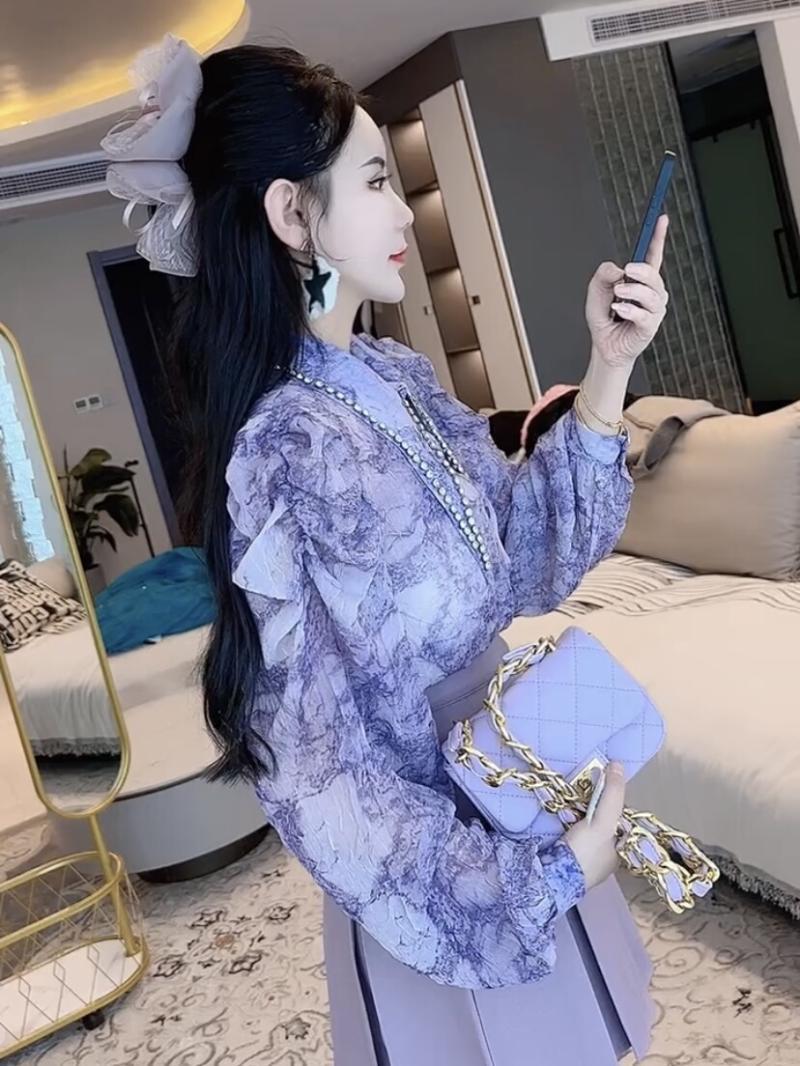 Kemeja sifon Motif lukisan tin - Street Fashion High End ulasan dan harga