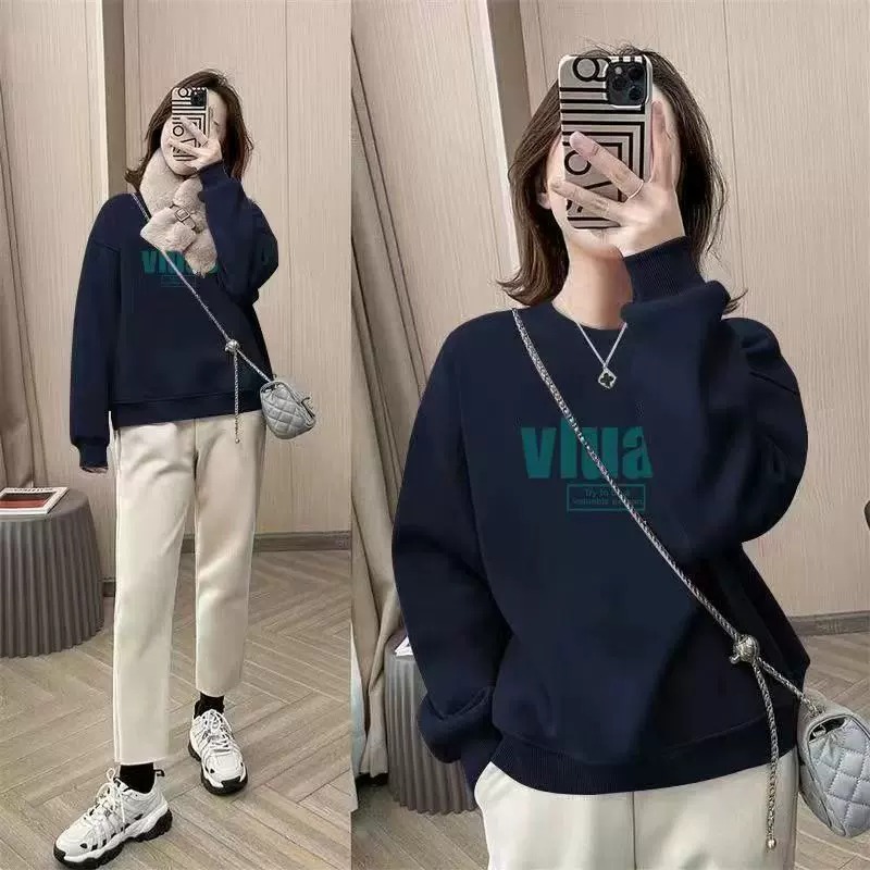 Sweatshirt Kerah Bulat Ukuran  - Oversized Crewneck Fleece ulasan dan harga