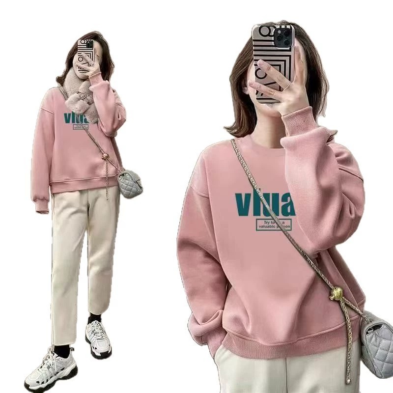 Sweatshirt Kerah Bulat Ukuran  - Oversized Crewneck Fleece ulasan dan harga