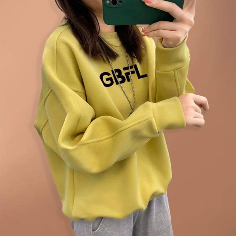 Sweatshirt Katun Murni Ukuran  - Oversized Crewneck Fleece ulasan dan harga