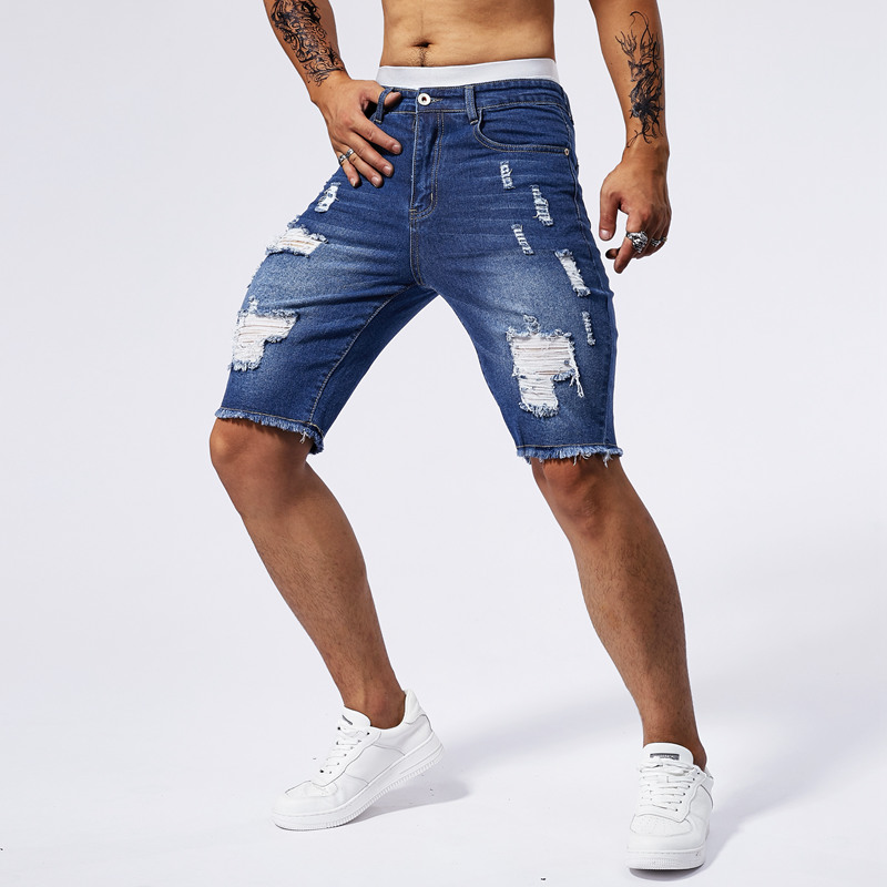 Celana Pendek Denim Robek Pria - Street Fashion Men 2025 ulasan dan harga