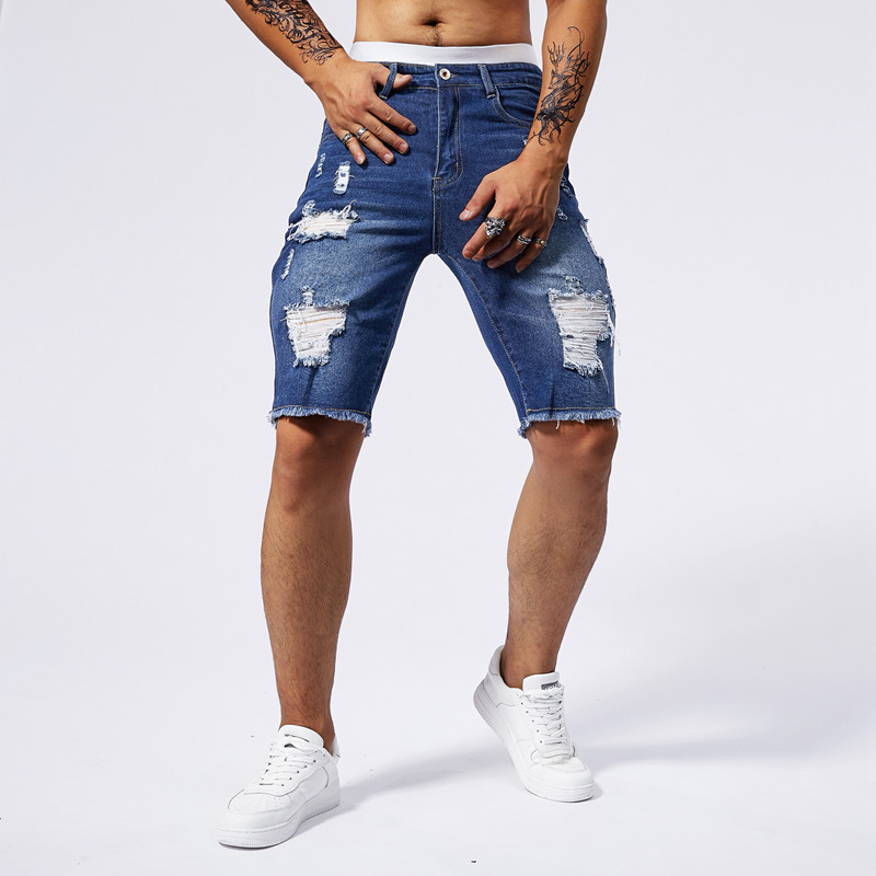 Celana Pendek Denim Robek Pria - Street Fashion Men 2025 ulasan dan harga