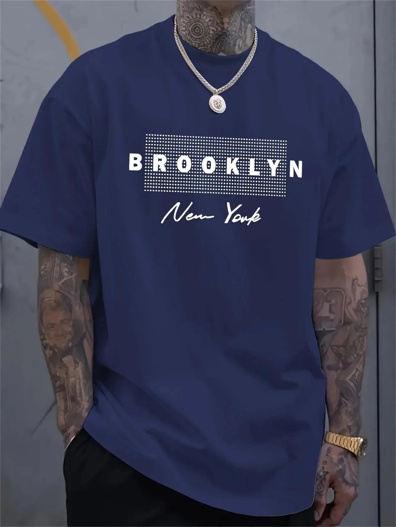 Kaos Pria dengan Cetakan Huruf - Street Fashion In New York ulasan dan harga