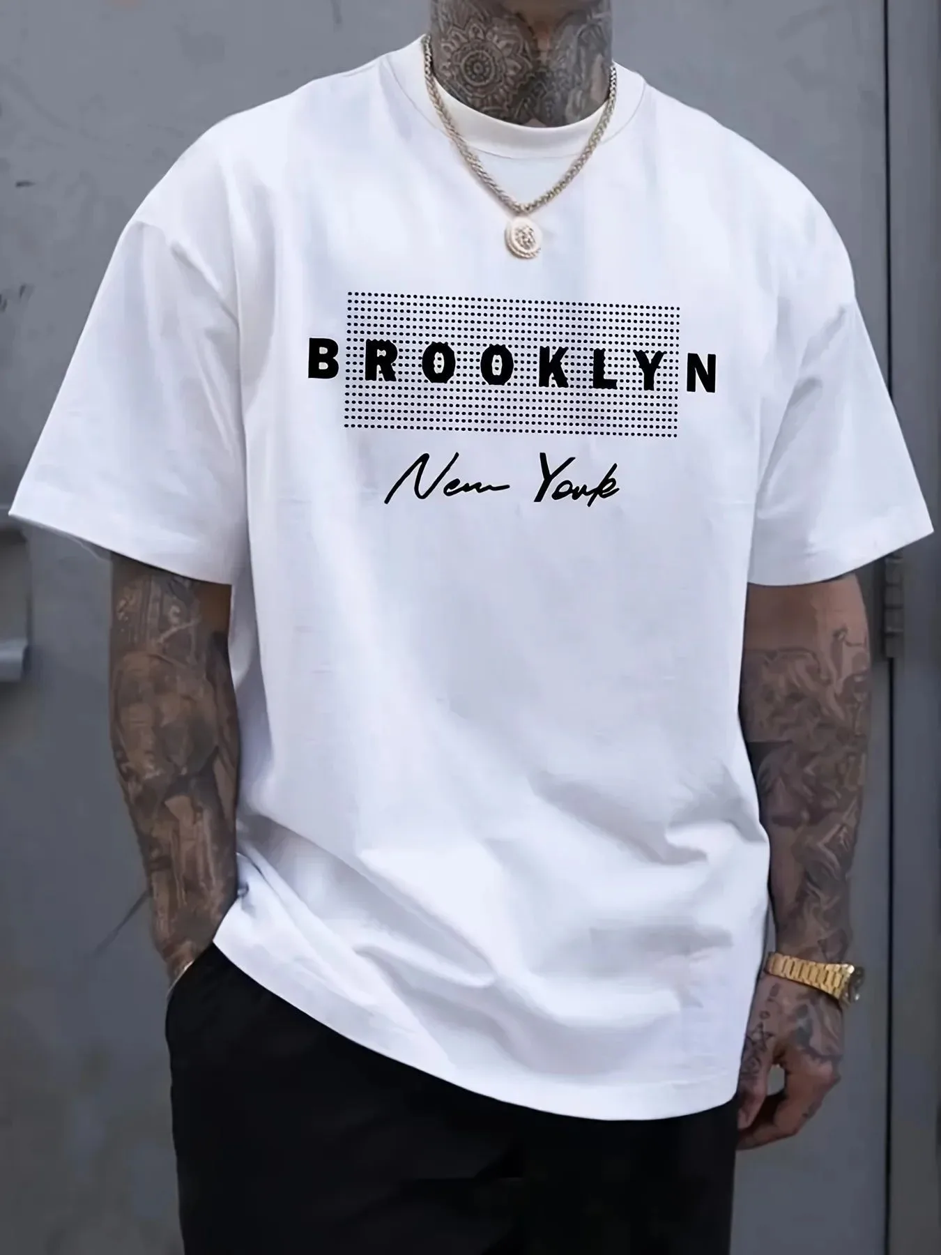 Kaos Pria dengan Cetakan Huruf - Street Fashion In New York ulasan dan harga