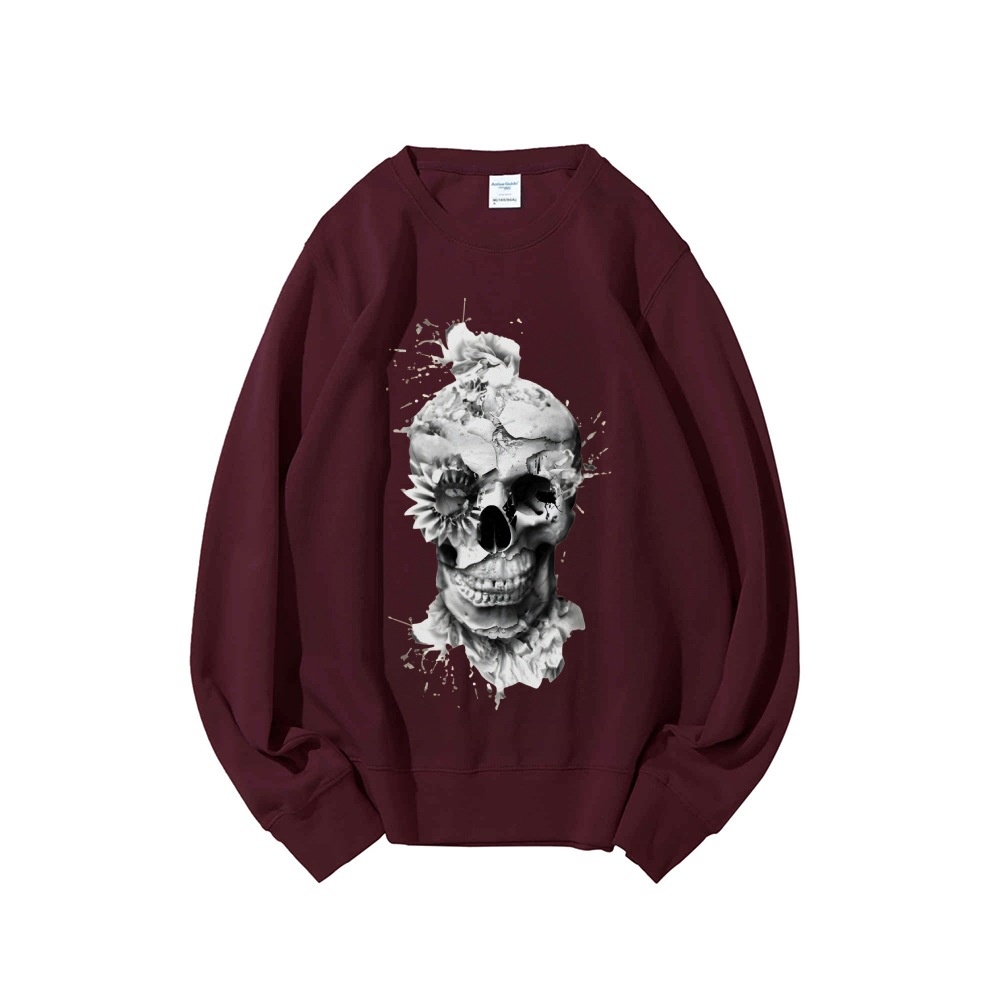 Sweater Oversize Motif Tengkor - Oversized Crewneck Fleece ulasan dan harga