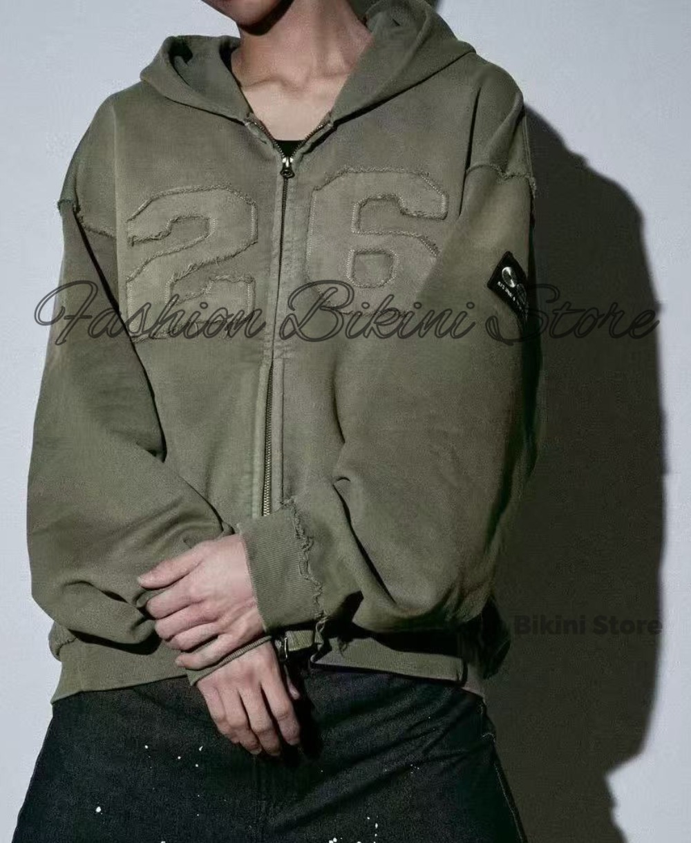 Hoodie Retro Abu-abu Baru deng - Street Fashion Jacket ulasan dan harga