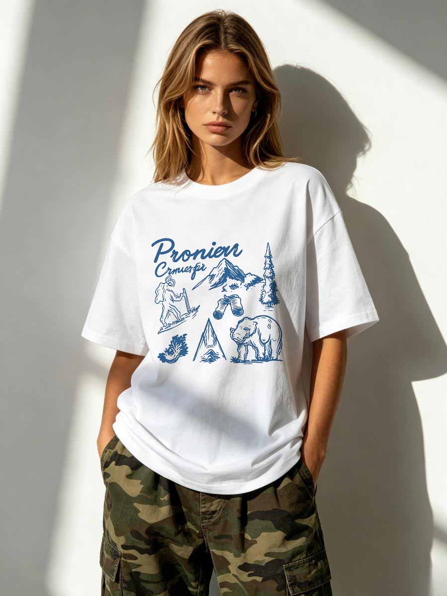 T-Shirt Wanita Katun Lengan Pe - Street Fashion Usa ulasan dan harga