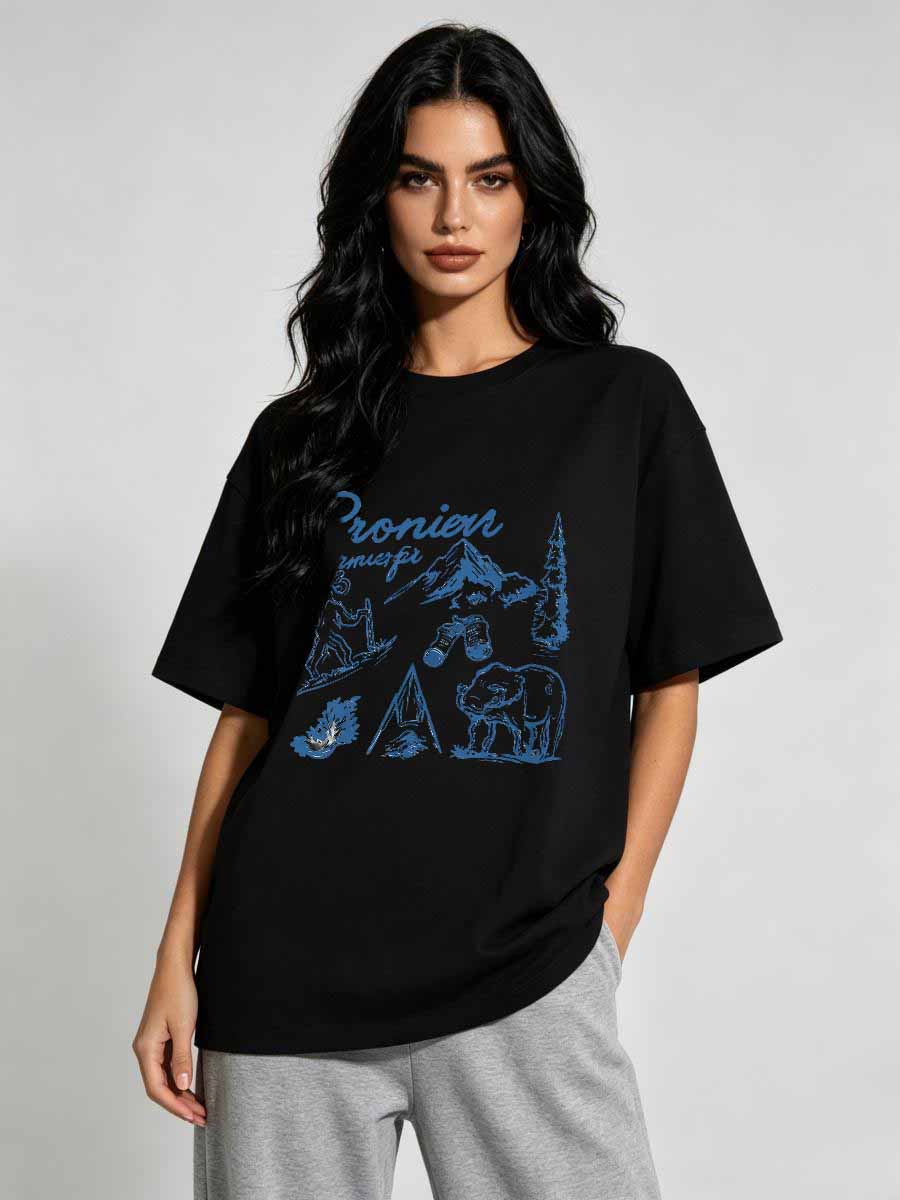 T-Shirt Wanita Katun Lengan Pe - Street Fashion Usa ulasan dan harga