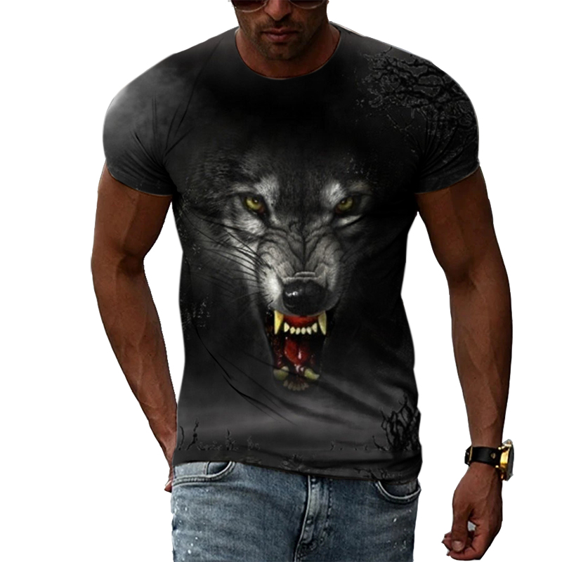 Kaos Gambar Hewan Pria Kasual  - Street Fashion Elements ulasan dan harga