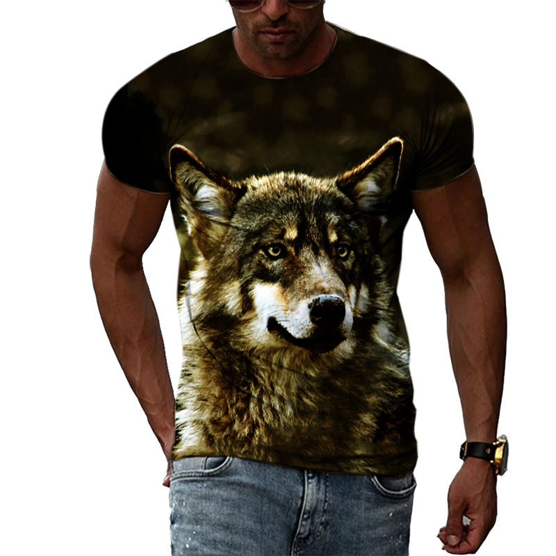 Kaos Gambar Hewan Pria Kasual  - Street Fashion Elements ulasan dan harga