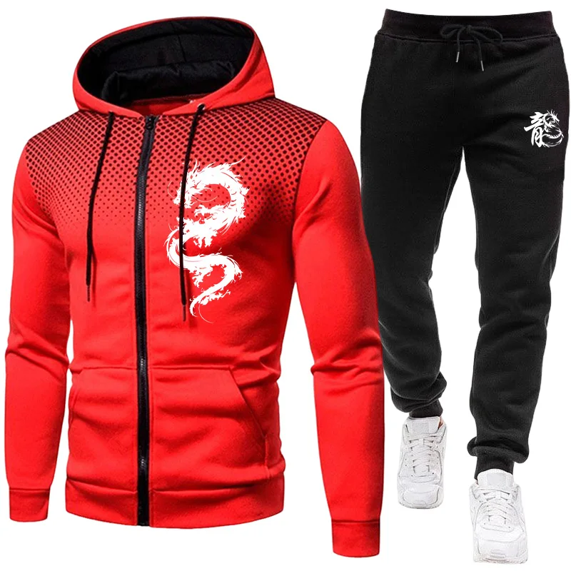 Setelan Pria Motif Naga Paris, - Street Fashion Hoodie ulasan dan harga