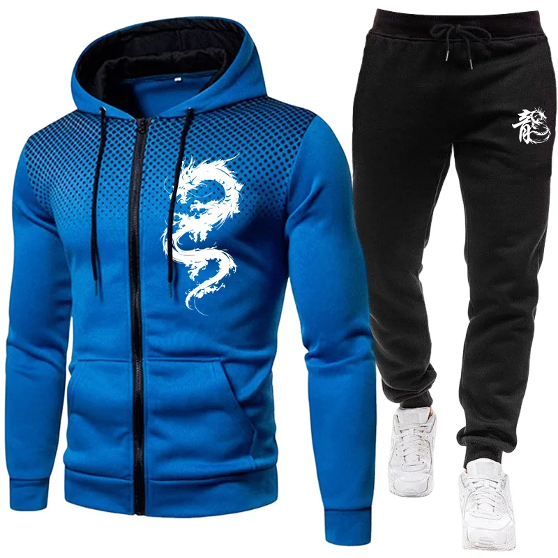 Setelan Pria Motif Naga Paris, - Street Fashion Hoodie ulasan dan harga