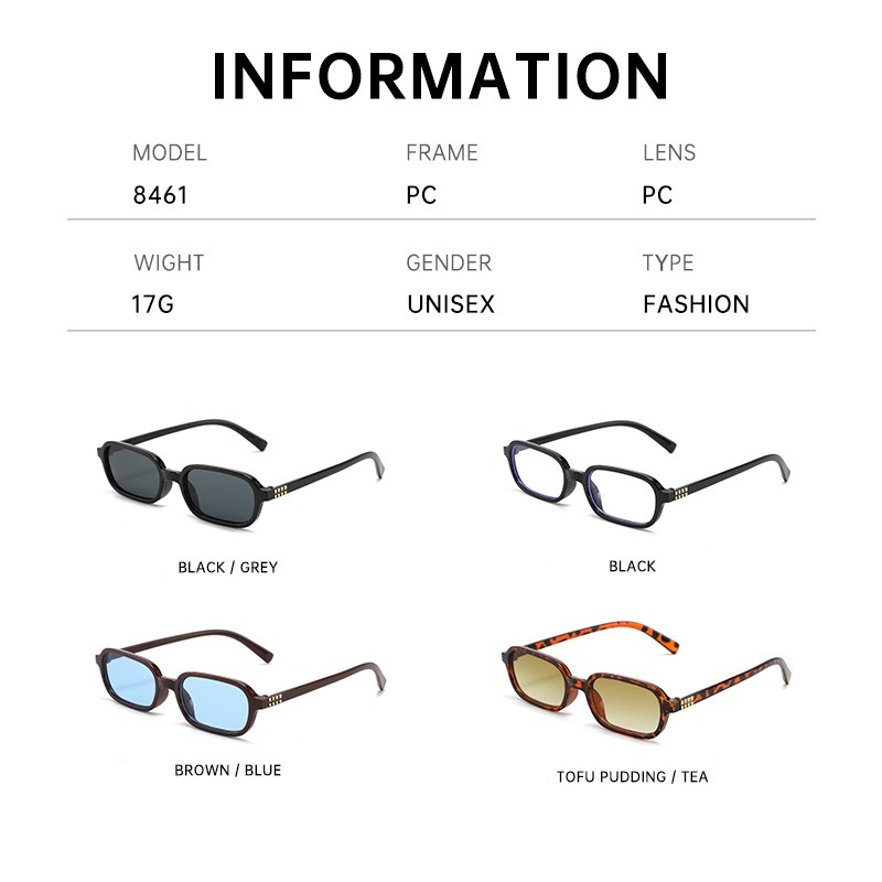 Kacamata Hitam Bingkai Persegi - Street Fashion High End ulasan dan harga